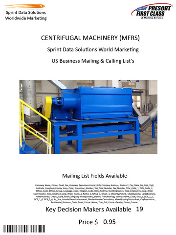 CENTRIFUGAL MACHINERY (MFRS)