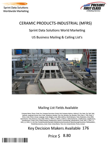 CERAMIC PRODUCTS-INDUSTRIAL (MFRS)