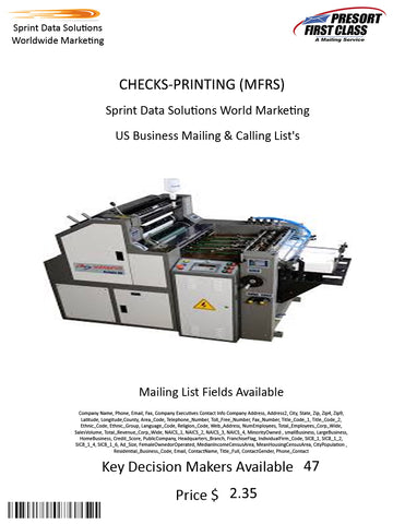 CHECKS-PRINTING (MFRS)