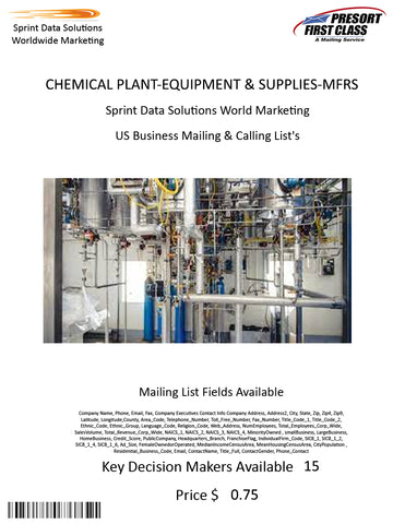 CHEMICAL PLANT-EQUIPMENT & SUPPLIES-MFRS