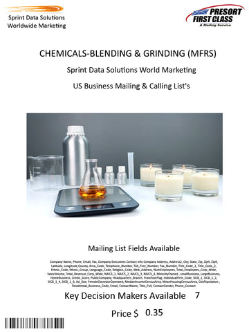 CHEMICALS-BLENDING & GRINDING (MFRS)