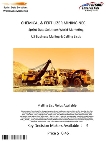 CHEMICAL & FERTILIZER MINING NEC