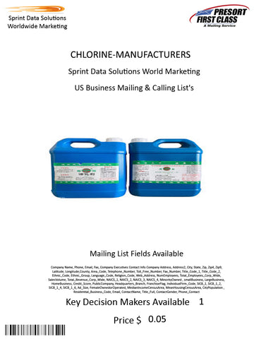 CHLORINE-MANUFACTURERS