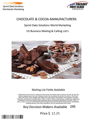 CHOCOLATE & COCOA-MANUFACTURERS