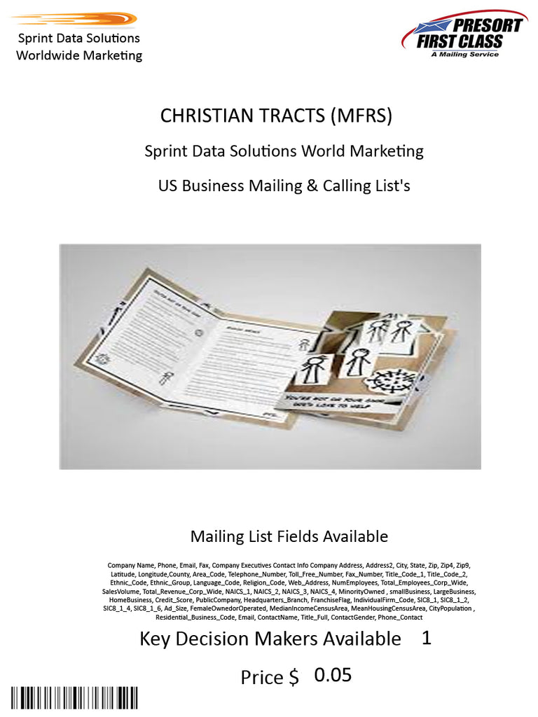 CHRISTIAN TRACTS (MFRS)