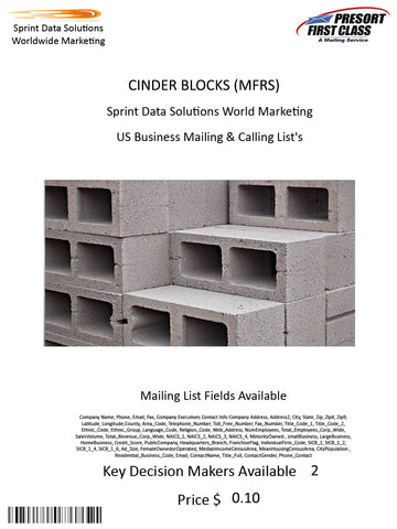 CINDER BLOCKS (MFRS)