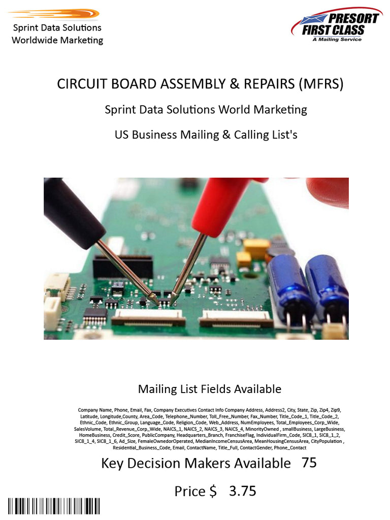 CIRCUIT BOARD ASSEMBLY & REPAIRS (MFRS)