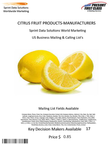 CITRUS FRUIT PRODUCTS-MANUFACTURERS