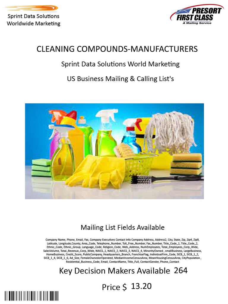 CLEANING COMPOUNDS-MANUFACTURERS