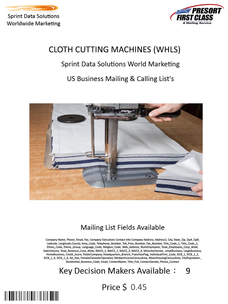 CLOTH CUTTING MACHINES (WHLS)