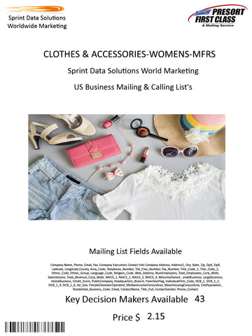 CLOTHES & ACCESSORIES-WOMENS-MFRS