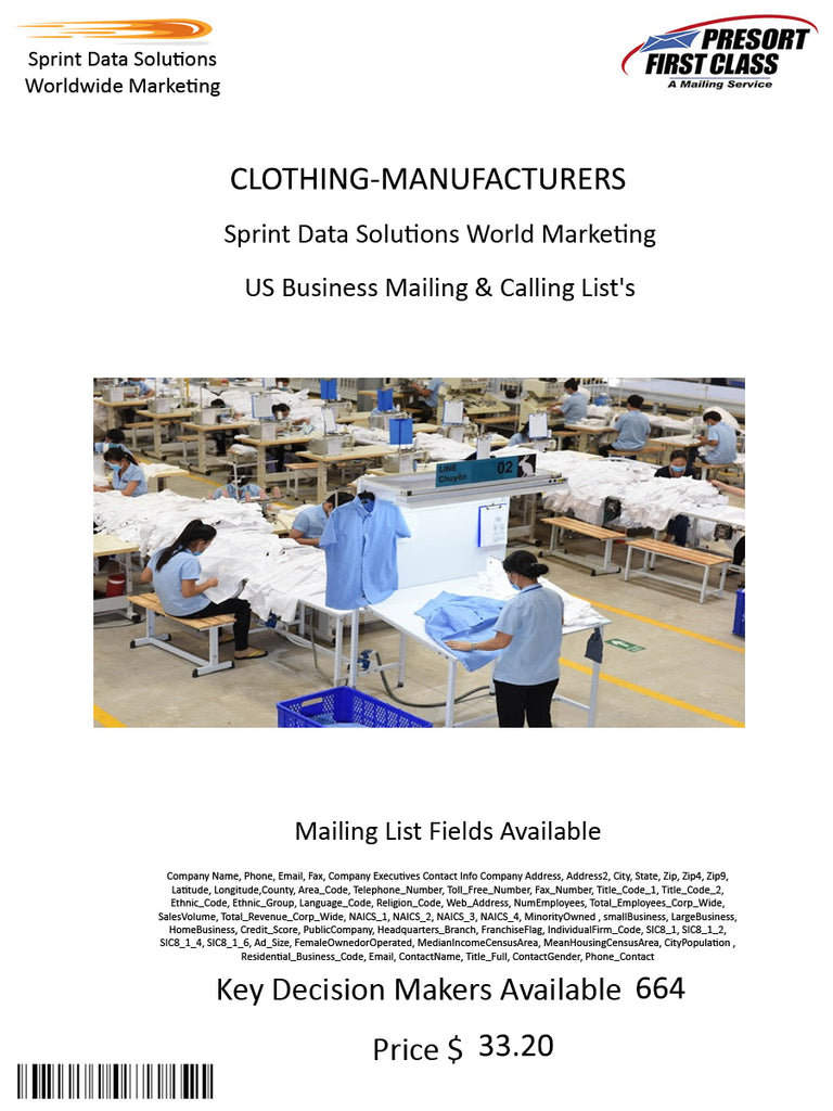 CLOTHING-MANUFACTURERS