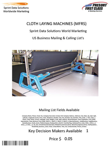 CLOTH LAYING MACHINES (MFRS)