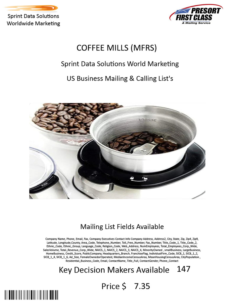 COFFEE MILLS (MFRS)