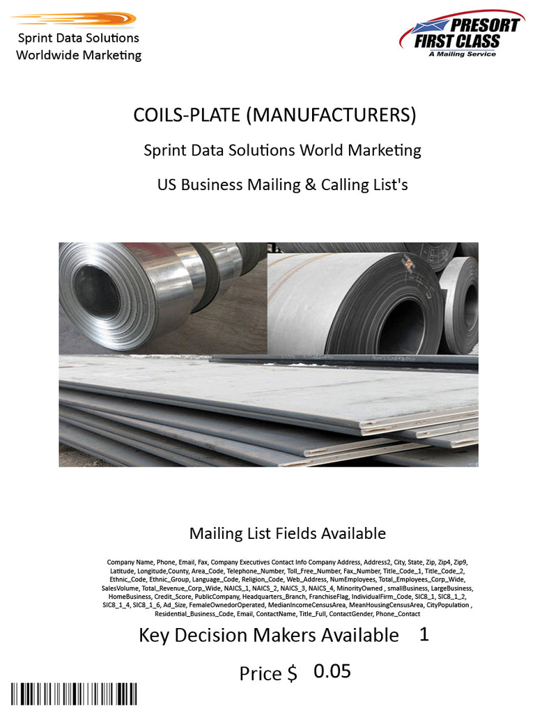 COILS-PLATE (MANUFACTURERS)