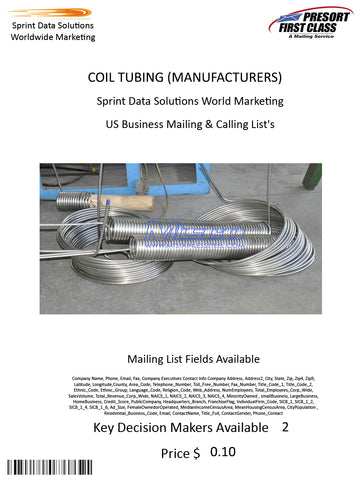 COIL TUBING (MANUFACTURERS)