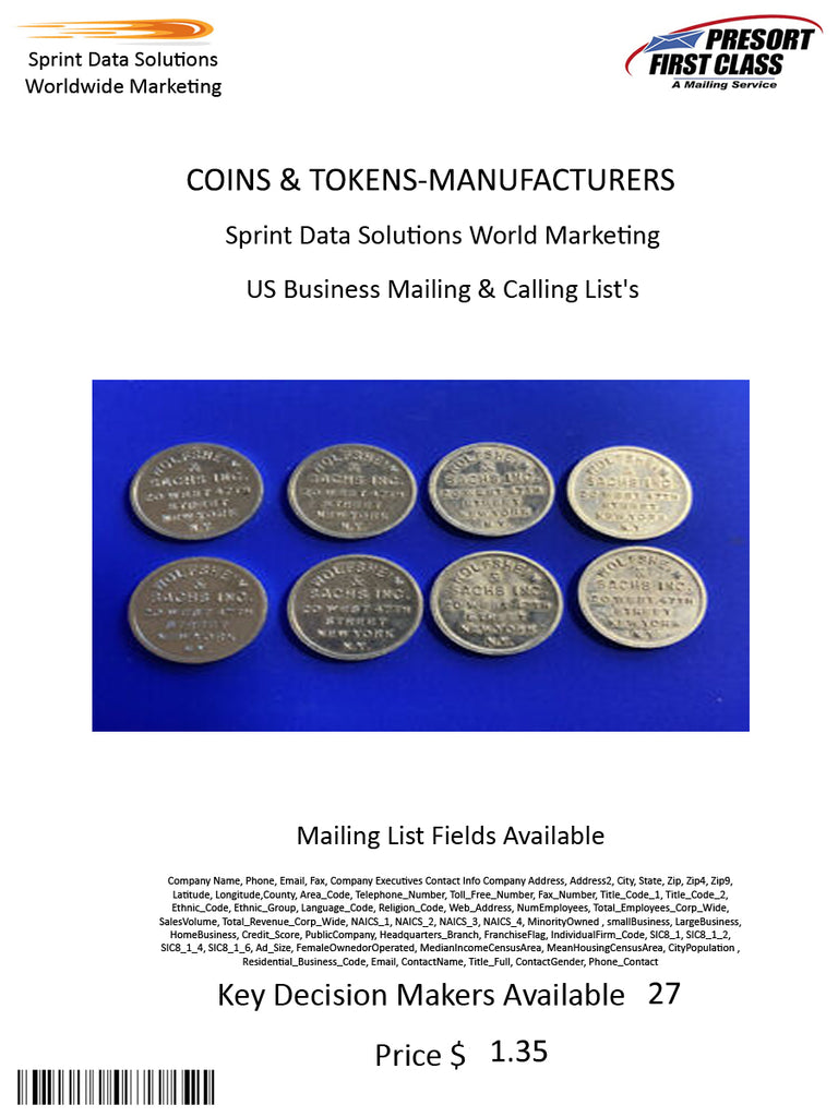 COINS & TOKENS-MANUFACTURERS