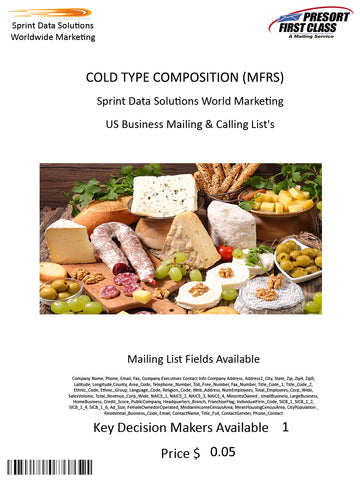 COLD TYPE COMPOSITION (MFRS)