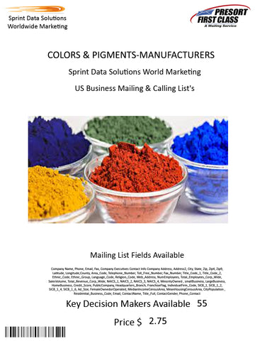 COLORS & PIGMENTS-MANUFACTURERS