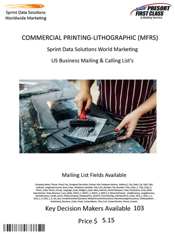 COMMERCIAL PRINTING-LITHOGRAPHIC (MFRS)