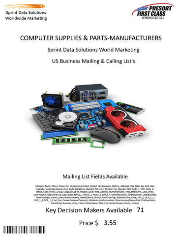 COMPUTER SUPPLIES & PARTS-MANUFACTURERS