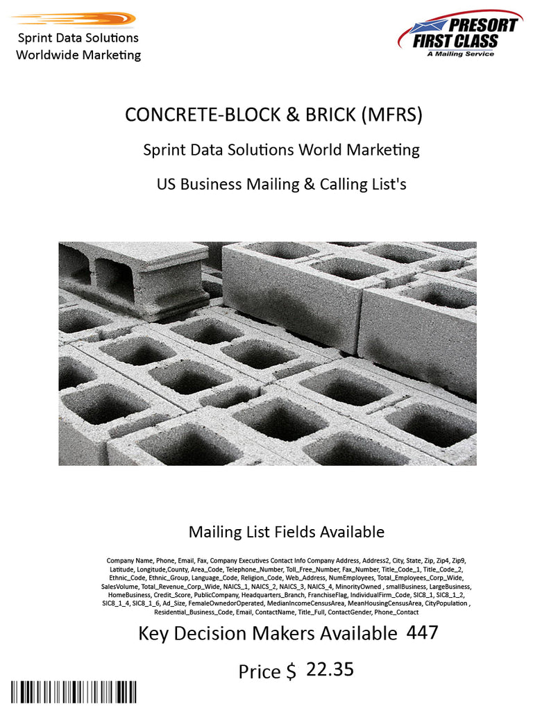 CONCRETE-BLOCK & BRICK (MFRS)