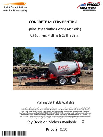 CONCRETE MIXERS-RENTING