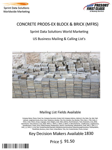 CONCRETE PRODS-EX BLOCK & BRICK (MFRS)