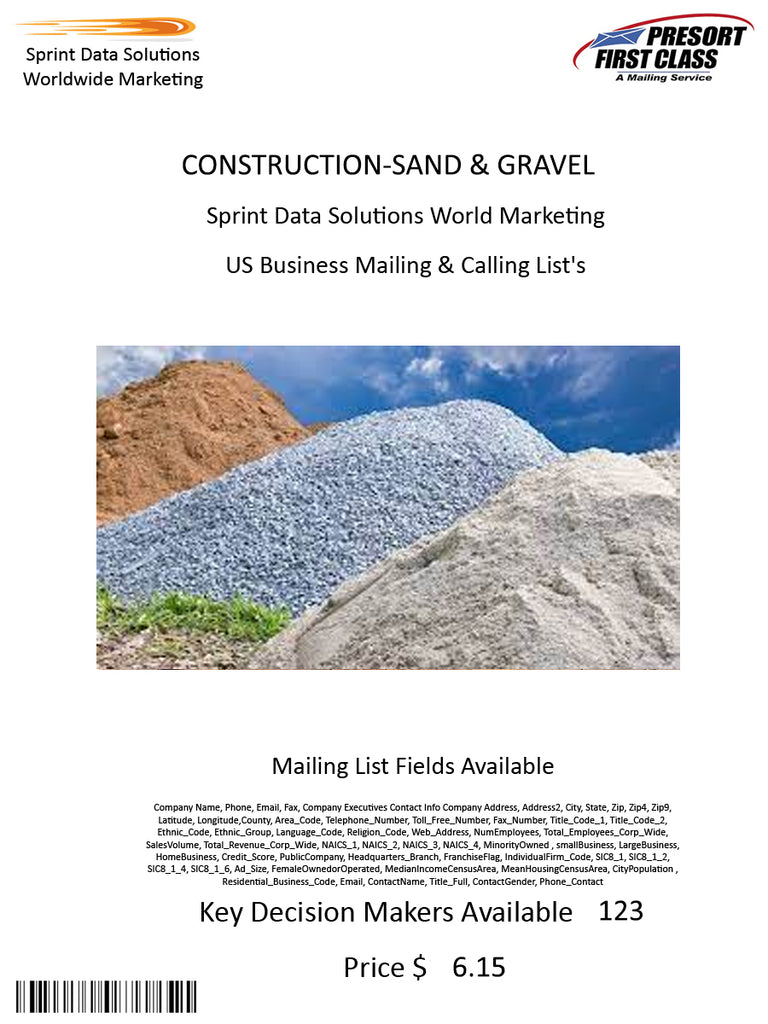 CONSTRUCTION-SAND & GRAVEL