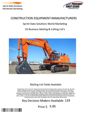 CONSTRUCTION EQUIPMENT-MANUFACTURERS