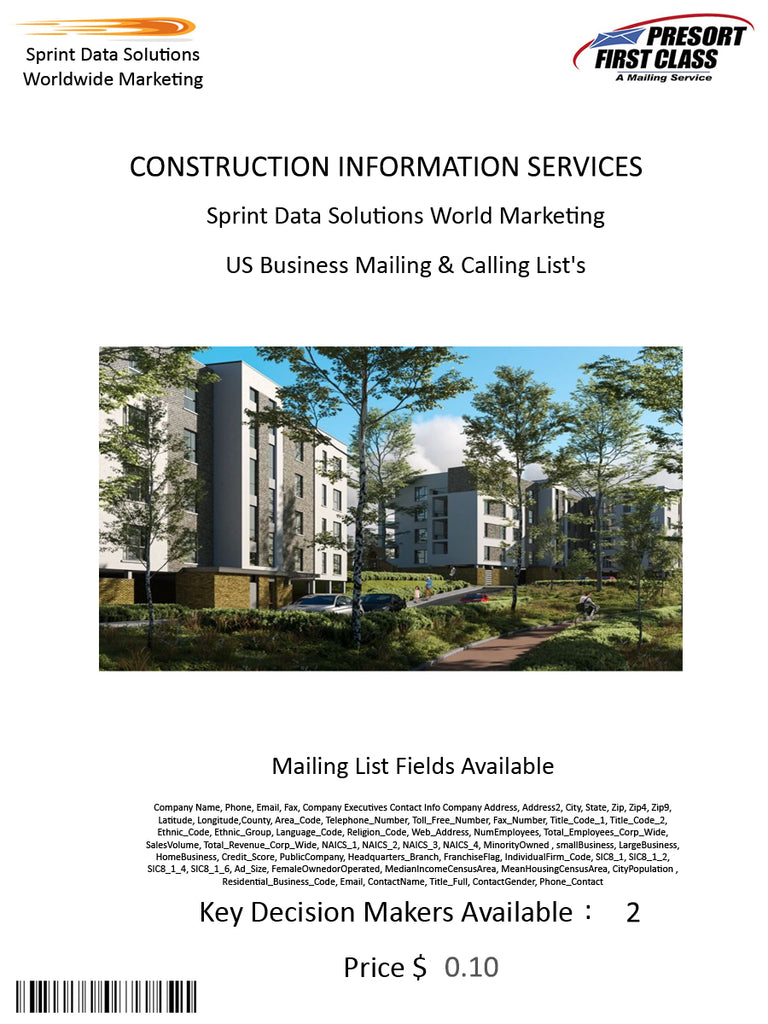 CONSTRUCTION INFORMATION SERVICES