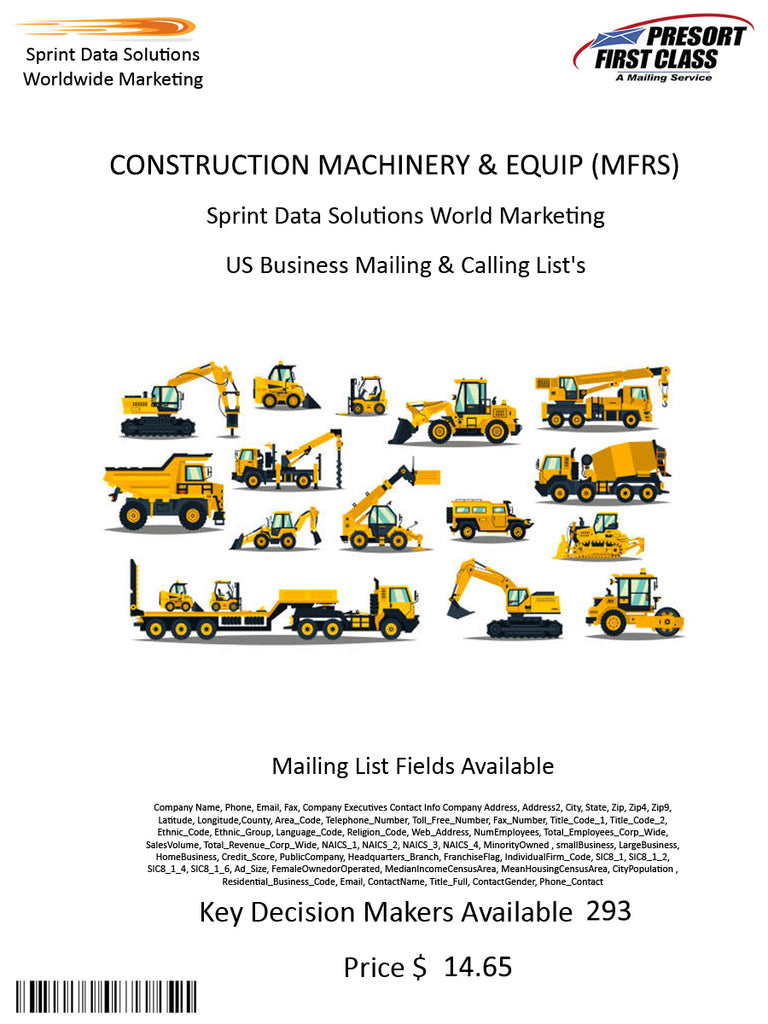 CONSTRUCTION MACHINERY & EQUIP (MFRS)