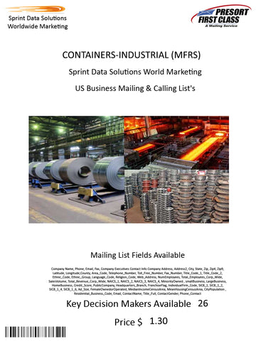 CONTAINERS-INDUSTRIAL (MFRS)