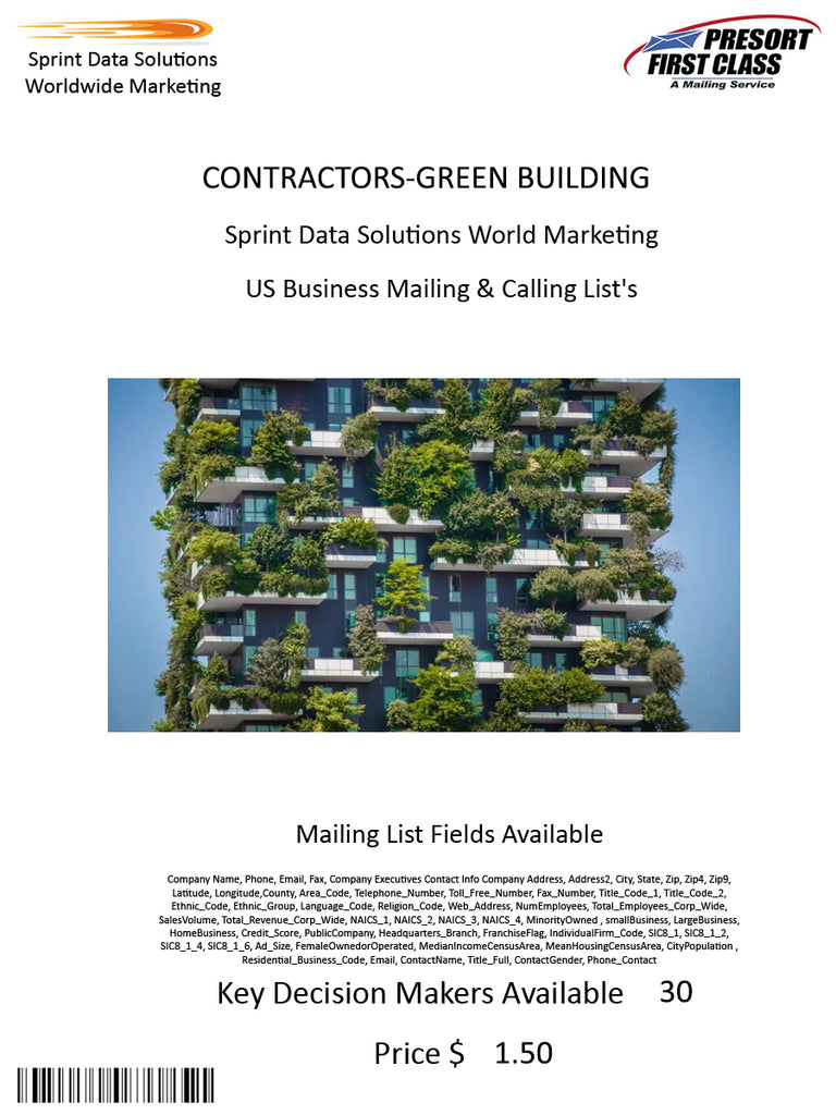 CONTRACTORS-GREEN BUILDING