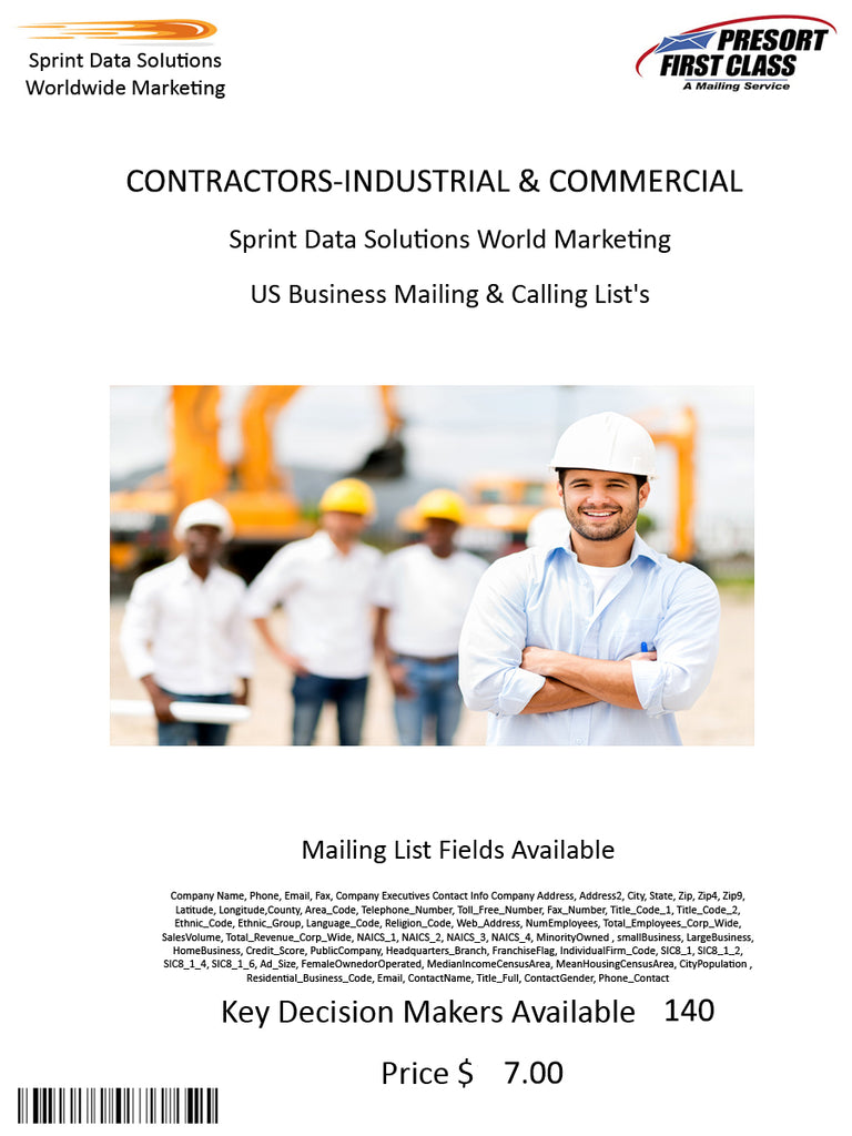 CONTRACTORS-INDUSTRIAL & COMMERCIAL