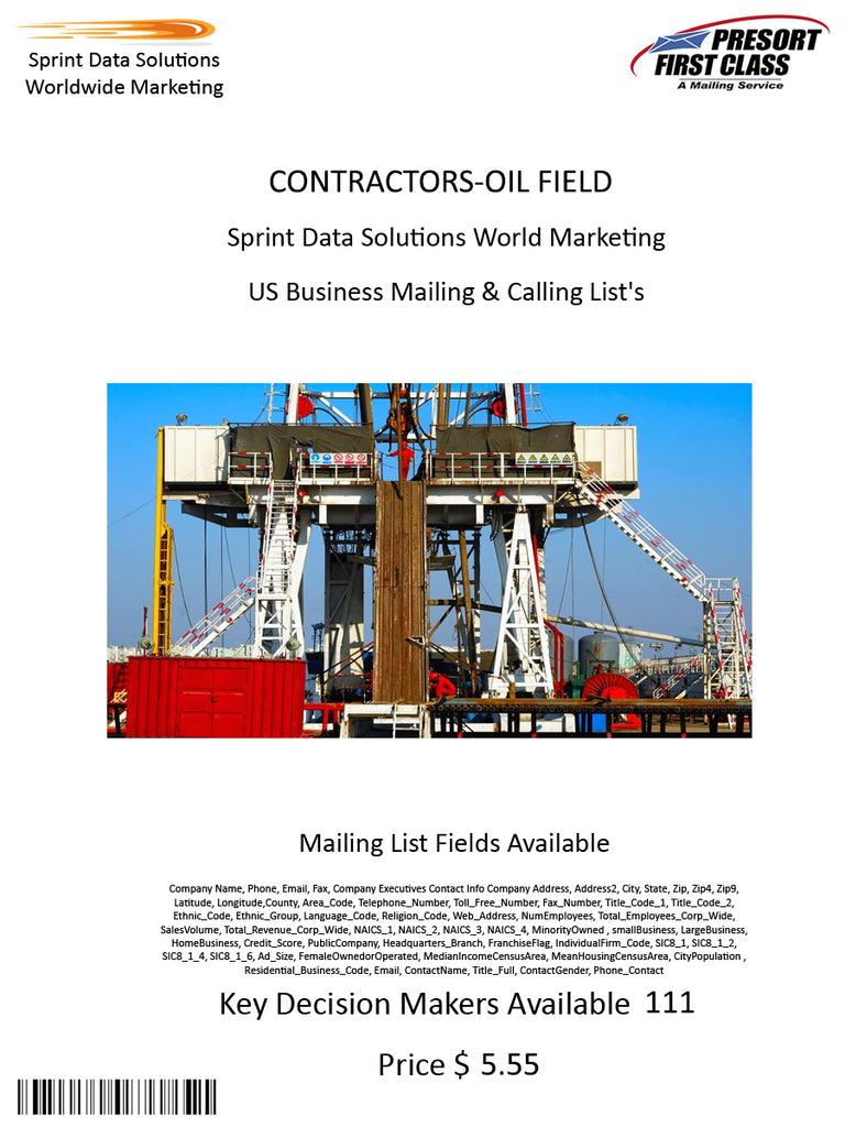 CONTRACTORS-OIL FIELD