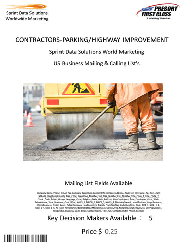 CONTRACTORS-PARKING/HIGHWAY IMPROVEMENT