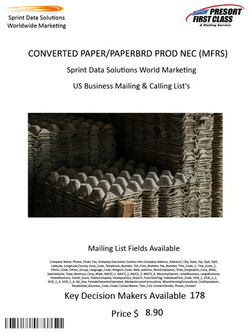 CONVERTED PAPER/PAPERBRD PROD NEC (MFRS)