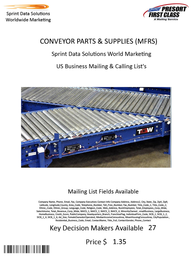 CONVEYOR PARTS & SUPPLIES (MFRS)