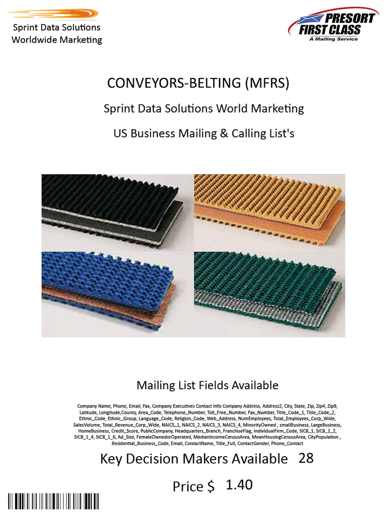 CONVEYORS-BELTING (MFRS)