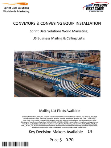 CONVEYORS & CONVEYING EQUIP INSTALLATION