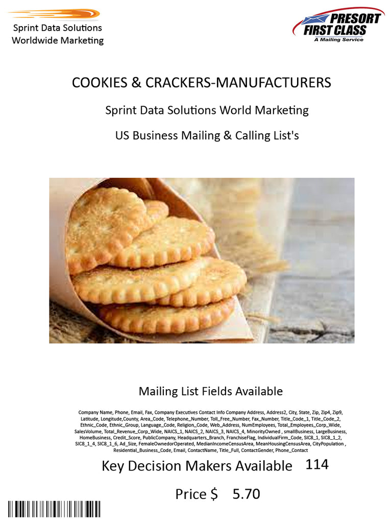 COOKIES & CRACKERS-MANUFACTURERS