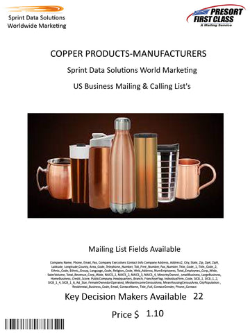 COPPER PRODUCTS-MANUFACTURERS