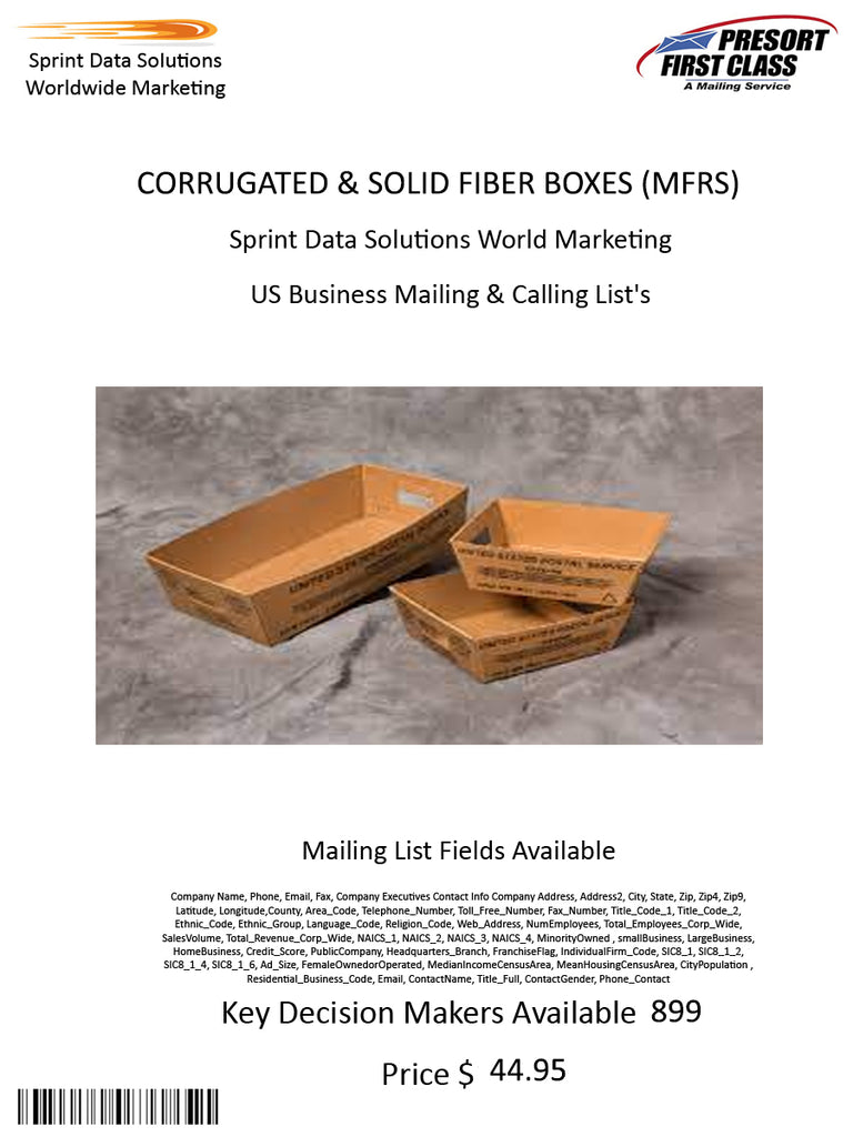 CORRUGATED & SOLID FIBER BOXES (MFRS)