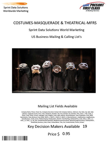 COSTUMES-MASQUERADE & THEATRICAL-MFRS