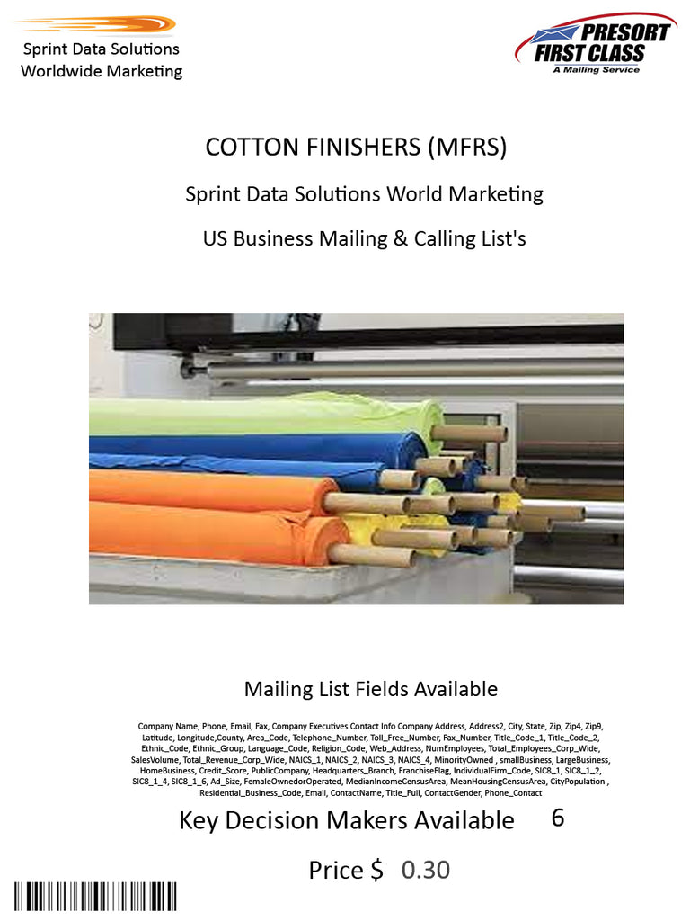 COTTON FINISHERS (MFRS)