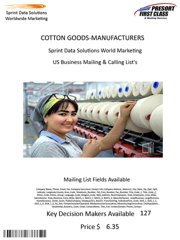 COTTON GOODS-MANUFACTURERS