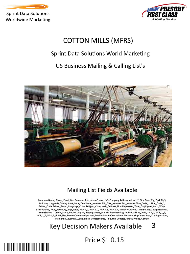 COTTON MILLS (MFRS)