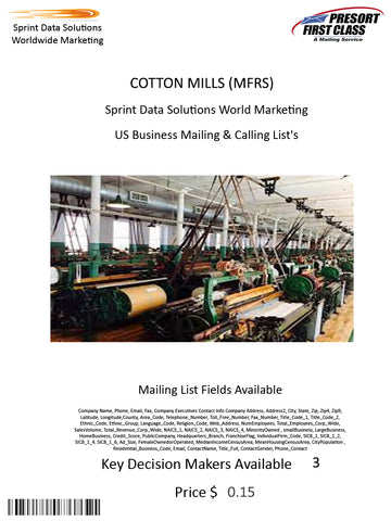 COTTON MILLS (MFRS)