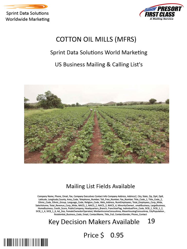 COTTON OIL MILLS (MFRS)